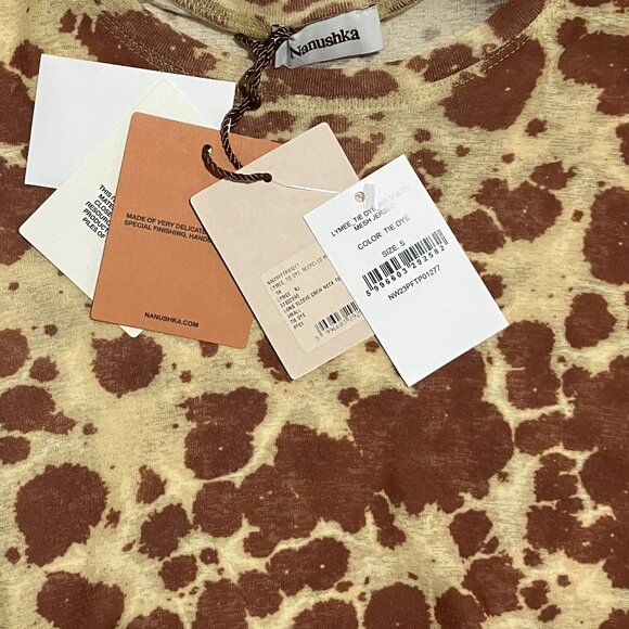 Nanushka Lymee Long Sleeve Tie Dye Mesh Top NWT Size Small - Picture 11 of 11